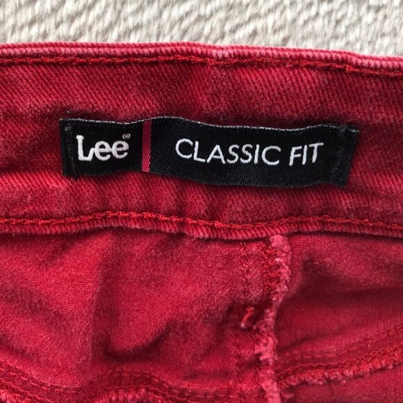 Lee Womens Jeans Size 6 Medium Classic Straight Leg Casual Mid Rise Red Denim - Picture 3 of 15